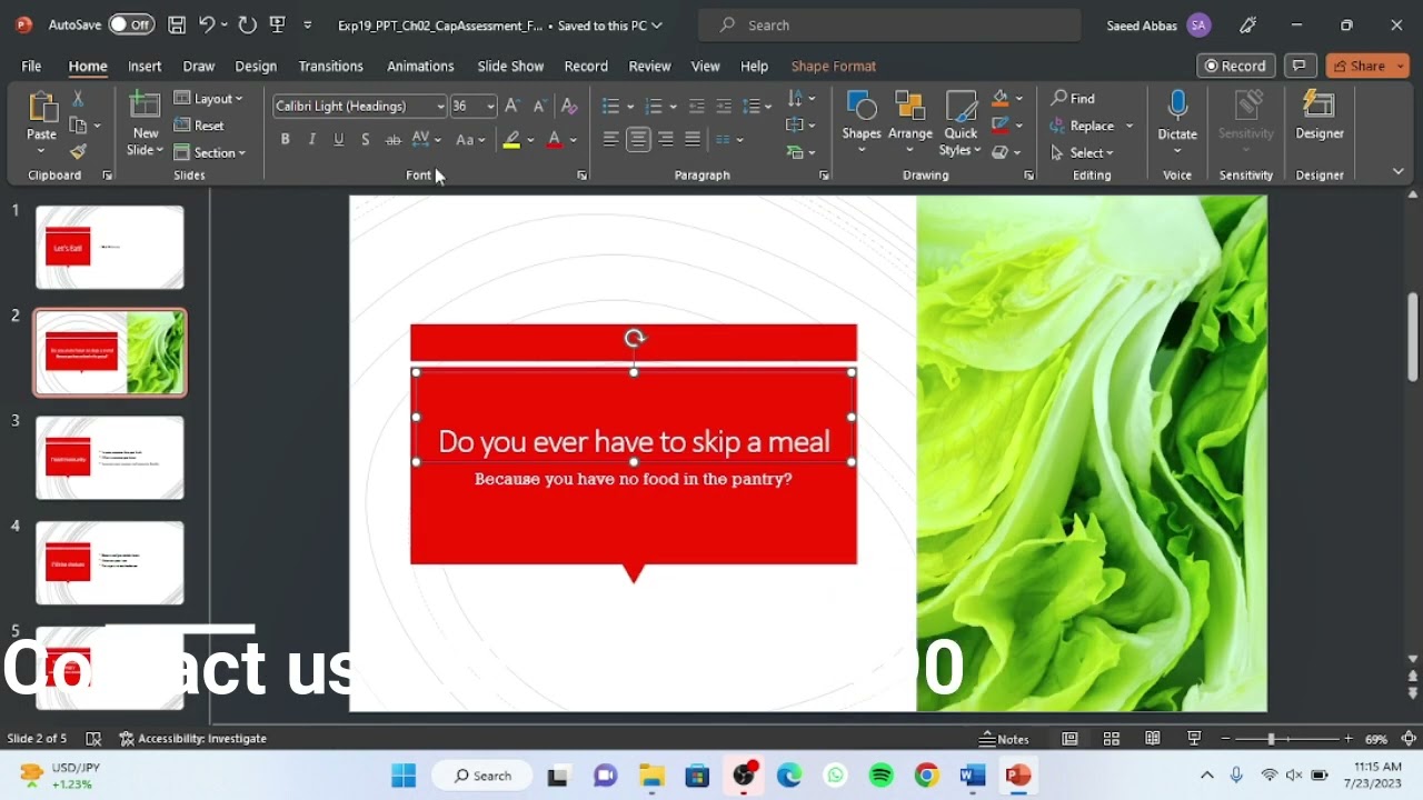 Exp19 PowerPoint Ch02 CapAssessment Food | Exp19_PowerPoint_Ch02_CapAssessment_Food