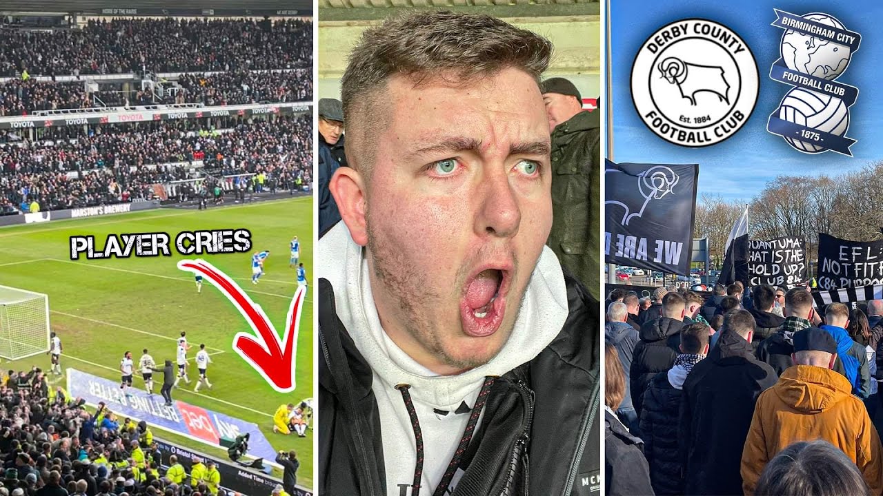 DERBY COUNTY VS BIRMINGHAM CITY | 2-2 | DERBY FANS RIOT, PYROS, PROTESTS & 96TH MINUTE CARNAGE!!!