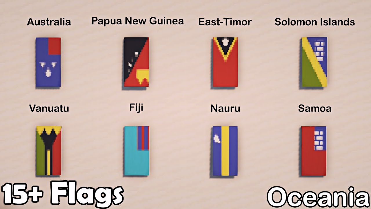 ✔️ Minecraft 1.19 : 15+ Australia / Oceania Country Flags Banner Designs (Tutorial)