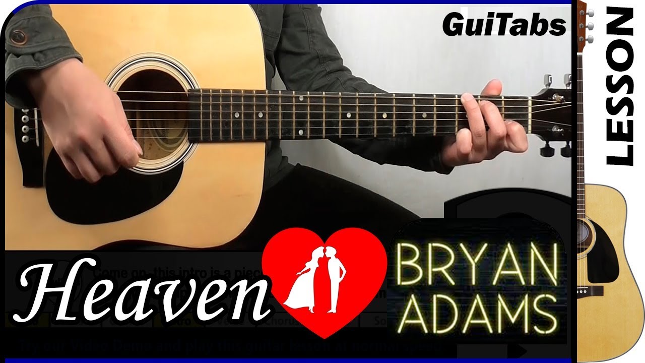 How to play HEAVEN 💑 - Bryan Adams / GUITAR Lesson 🎸 / GuiTabs N°148