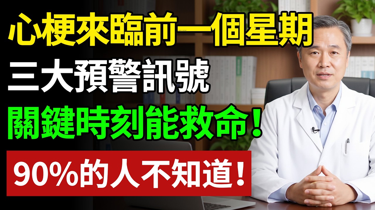 心梗來臨前一個星期、一小時，三大預警訊號，關鍵時刻能救命！ #健康#健康飲食 #養老生活 #老年健康 #樂齡健康