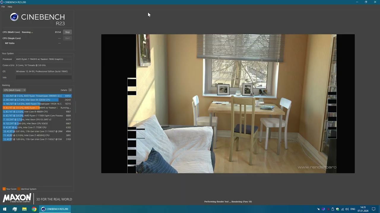 7840HS with AMD Radeon 780M ● Blender Benchmark, Cinebench, 7-Zip