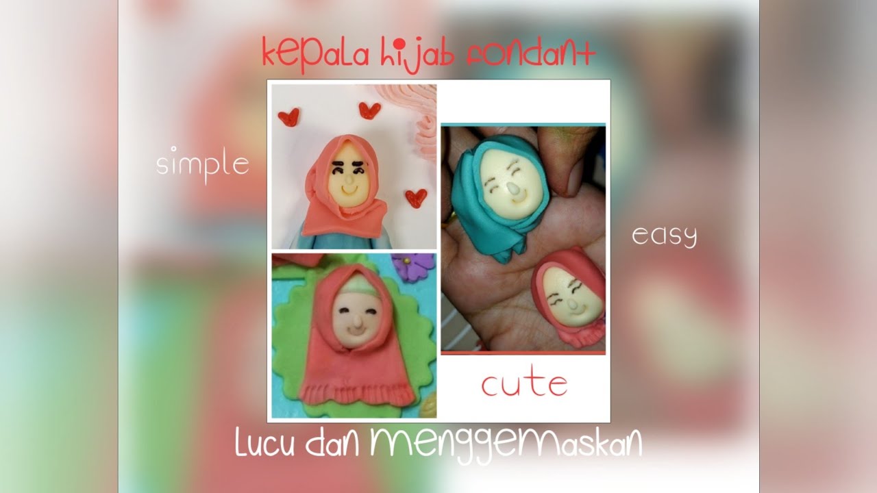 Membuat figurin kepala hijab lucu dari fondant | fondant tutorial