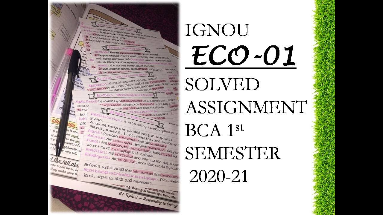 IGNOU  ECO-01 SOLVED Assignment 2020-21 || By Freshershelp_Desk