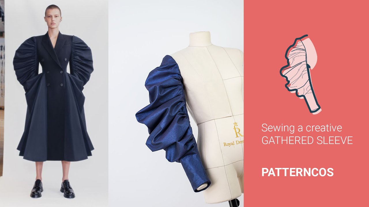 Sewing a creative gathered sleeve 🌸 ENGLISH 🌸 Alexander Mcqueen Vives 🌸 PDF Sewing Pattern