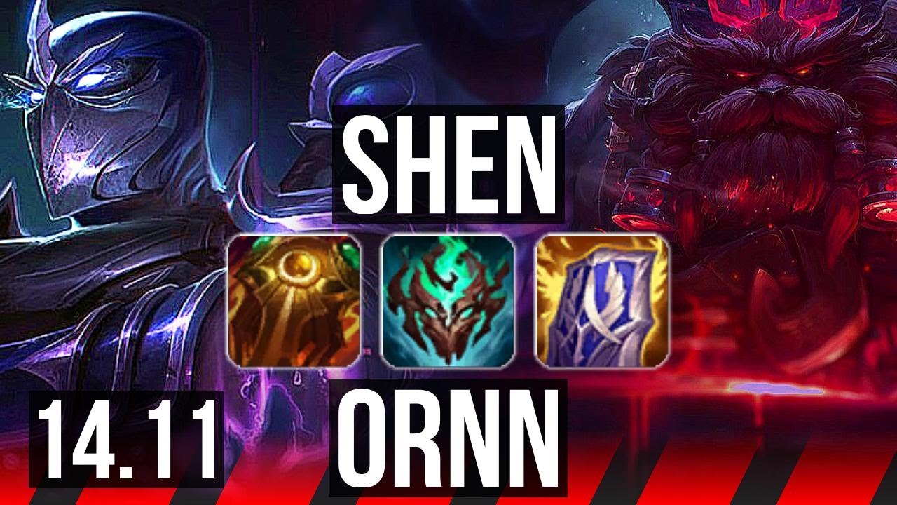 SHEN vs ORNN (TOP) | 7/1/9, Rank 8 Shen, 1100+ games, Dominating | EUW Grandmaster | 14.11