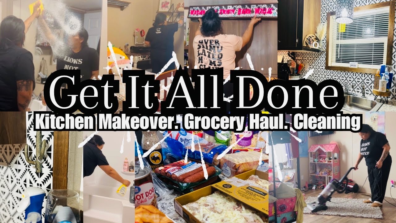 Get It All Done | Cleaning My 5br 3bth House | Grocery Haul | 🌵Kitchen Makeover🌵 #manufacturedhome