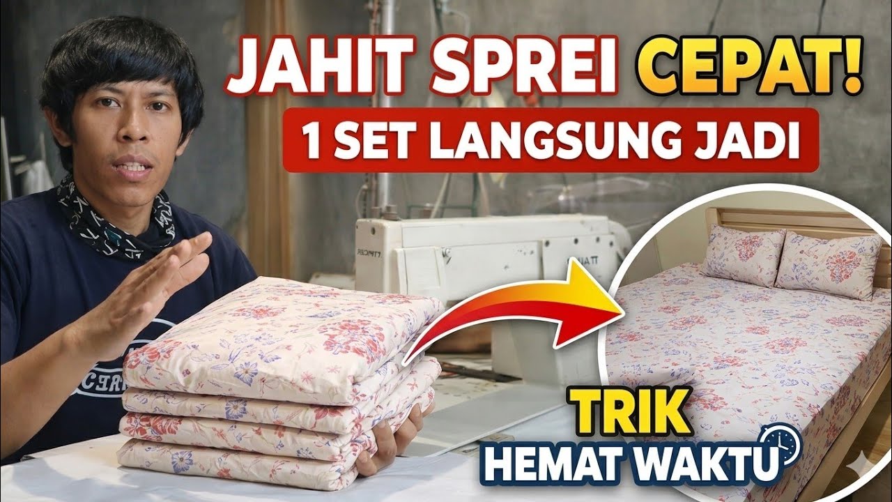 Tutorial jahit sprei ter CepatUK N01 180x200x20