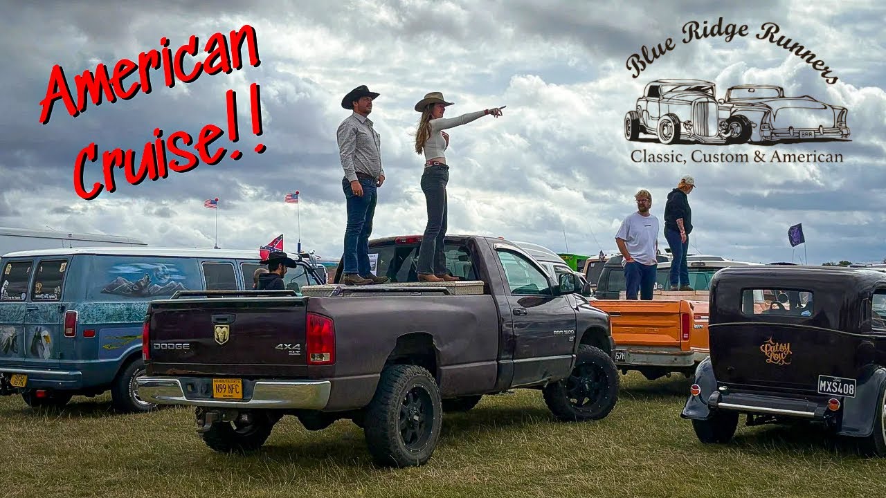 Blue Ridge Runners American Car Cruise To Brean - Huge Muscle Car Convoy Through Burnham-On-Sea 2025