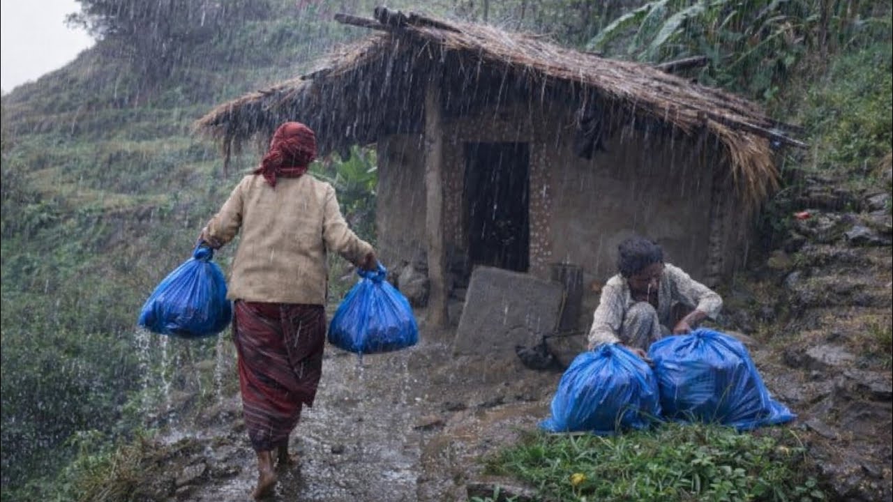 This is Himalayan Village || During the Heavy Rainy Season |Daily Activities People in Village Life