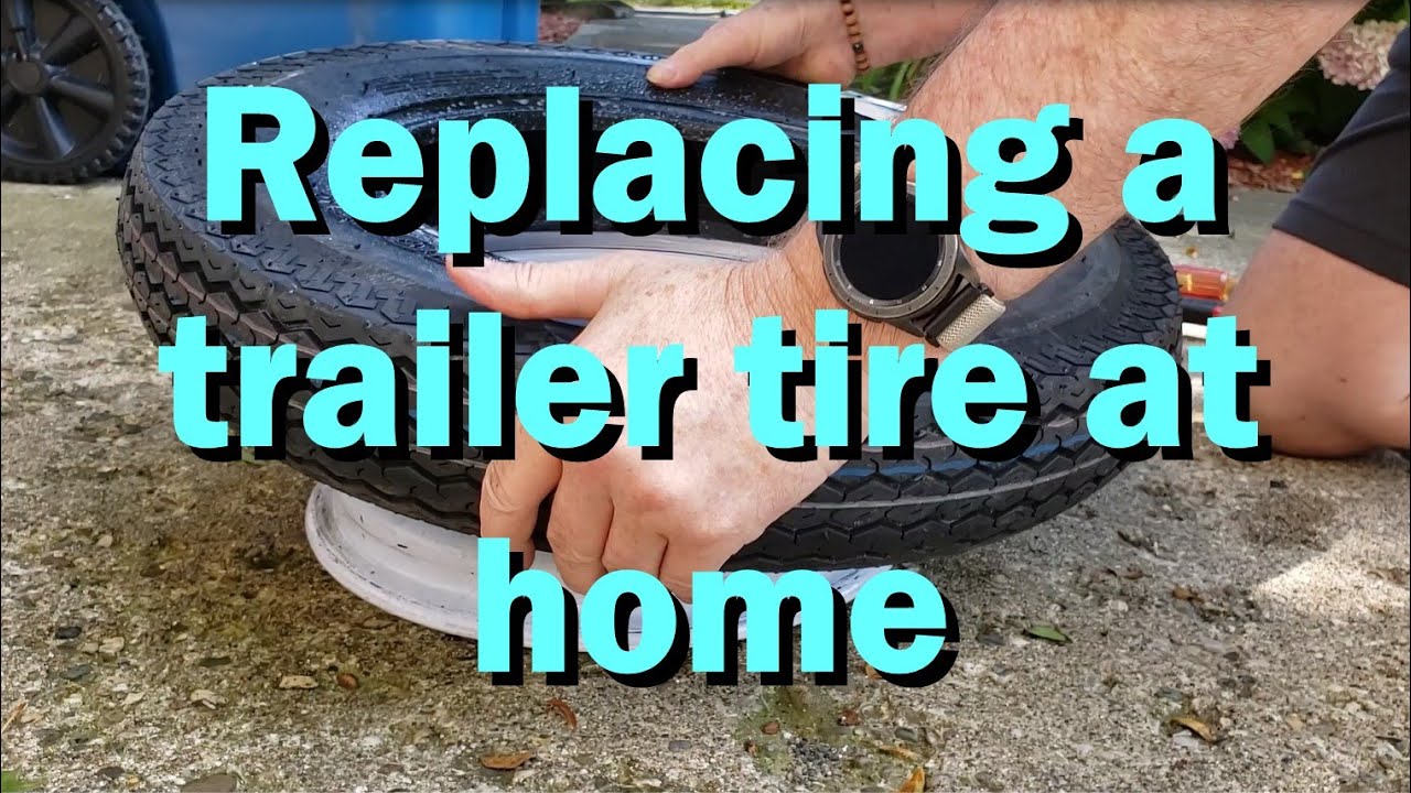 Replacing A Trailer Tire at HOME with NO Special Tools !!