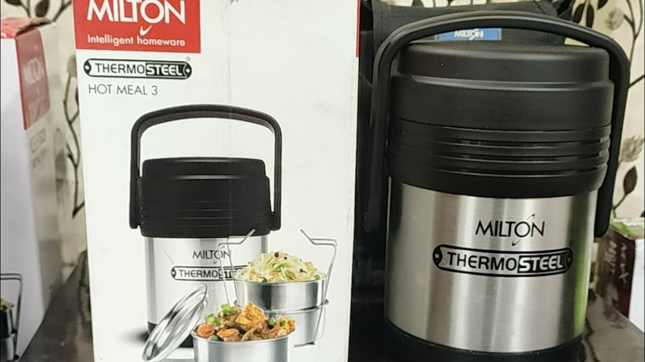Milton Thermosteel Hot Meal 3 Container Lunch Box, Silver
