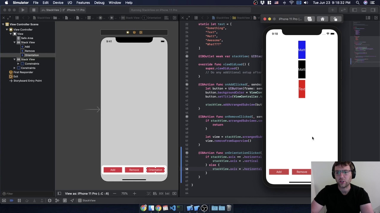 UIStackView - Lesson 5 - Removing From a StackView at Runtime