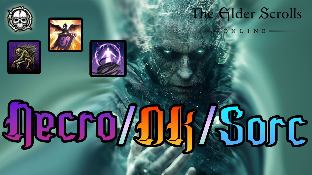 The Elder Scrolls Online | Necro/DK/Sorc PvP Build | HUGE dots and endless amounts of sustain!💀🔥⚡