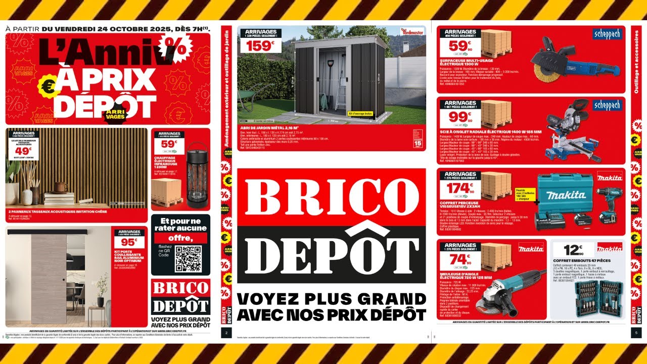 catalogue BRICO DÉPÔT du 24 octobre 2025 ✅ Arrivage bricolage, jardinage, cuisine, salle de bain 🔥