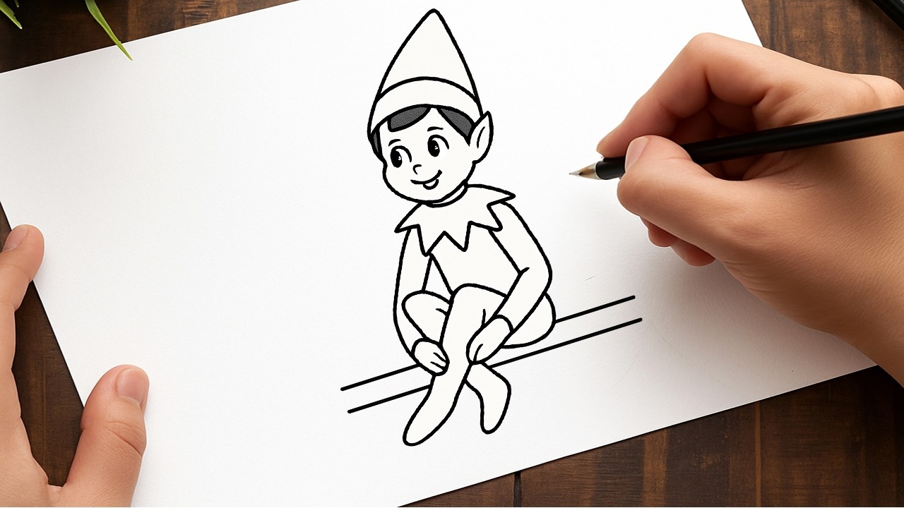 How To Draw A Elf On The Shelf | Christmas Drawing Elf On The Shelf