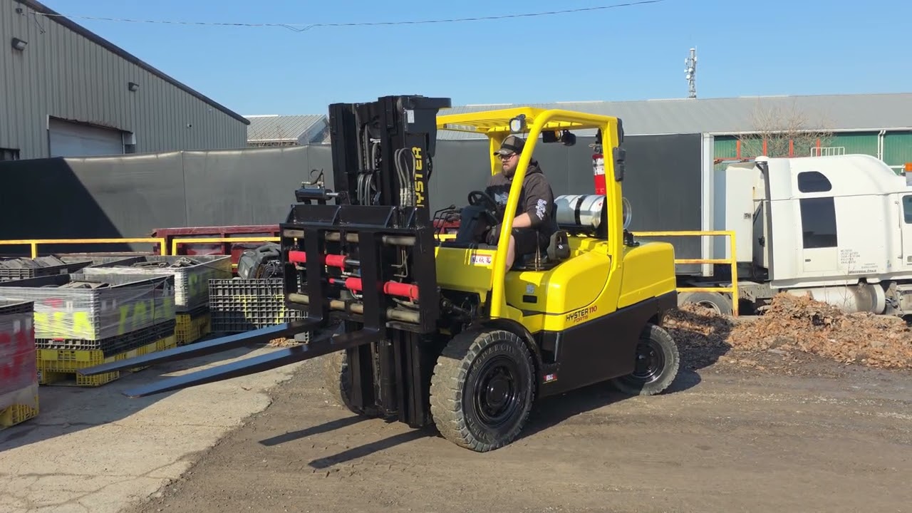 0332 - 2014 hyster 11000 1453 hrs propane outdoor forklift 3 stage sideshift positioner 60