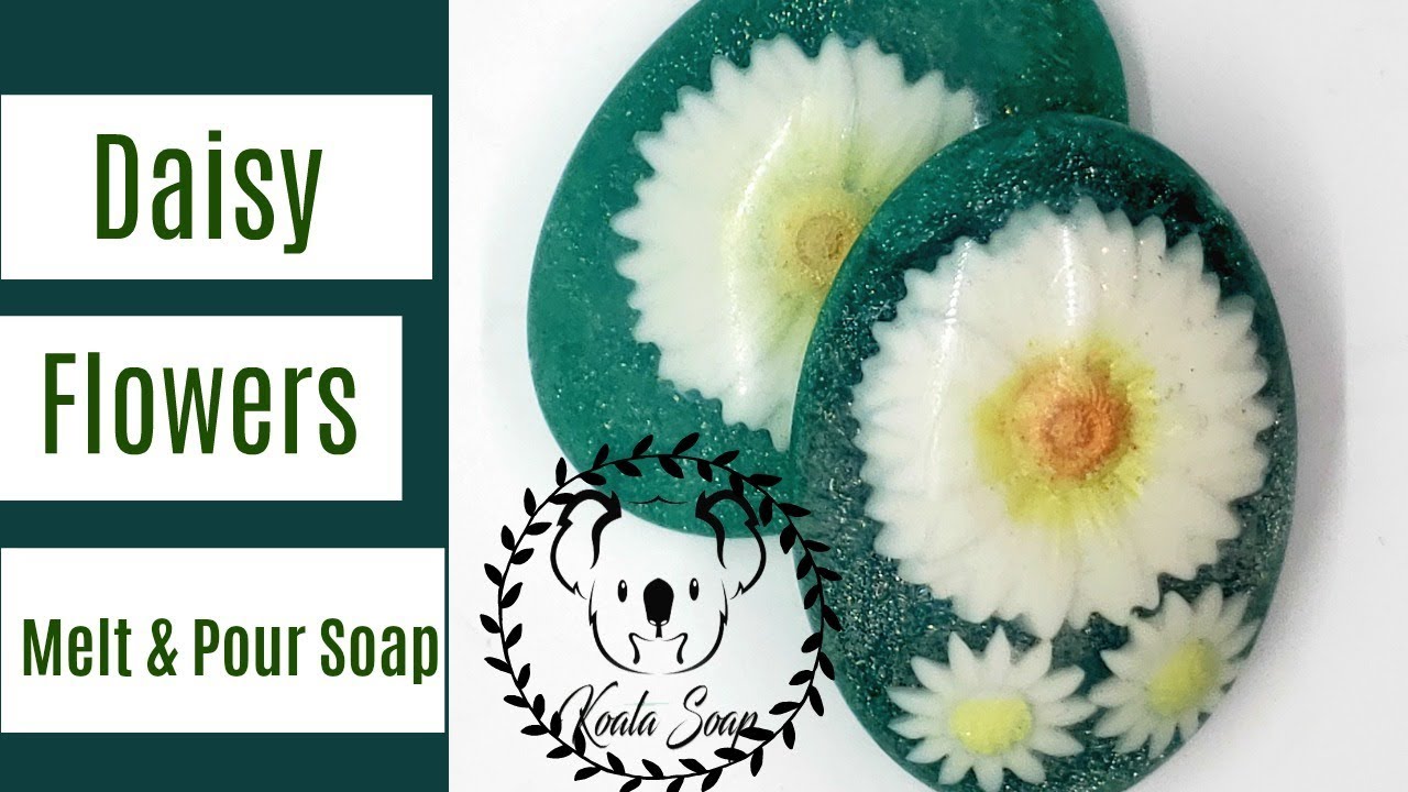 Melt and Pour Soap Making Daisy Flowers Embed Soap with Clear MP Soap