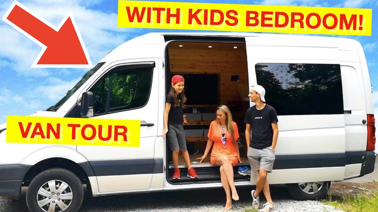 VAN TOUR | Amazing Van Conversion WITH KIDS BEDROOM! VAN LIFE