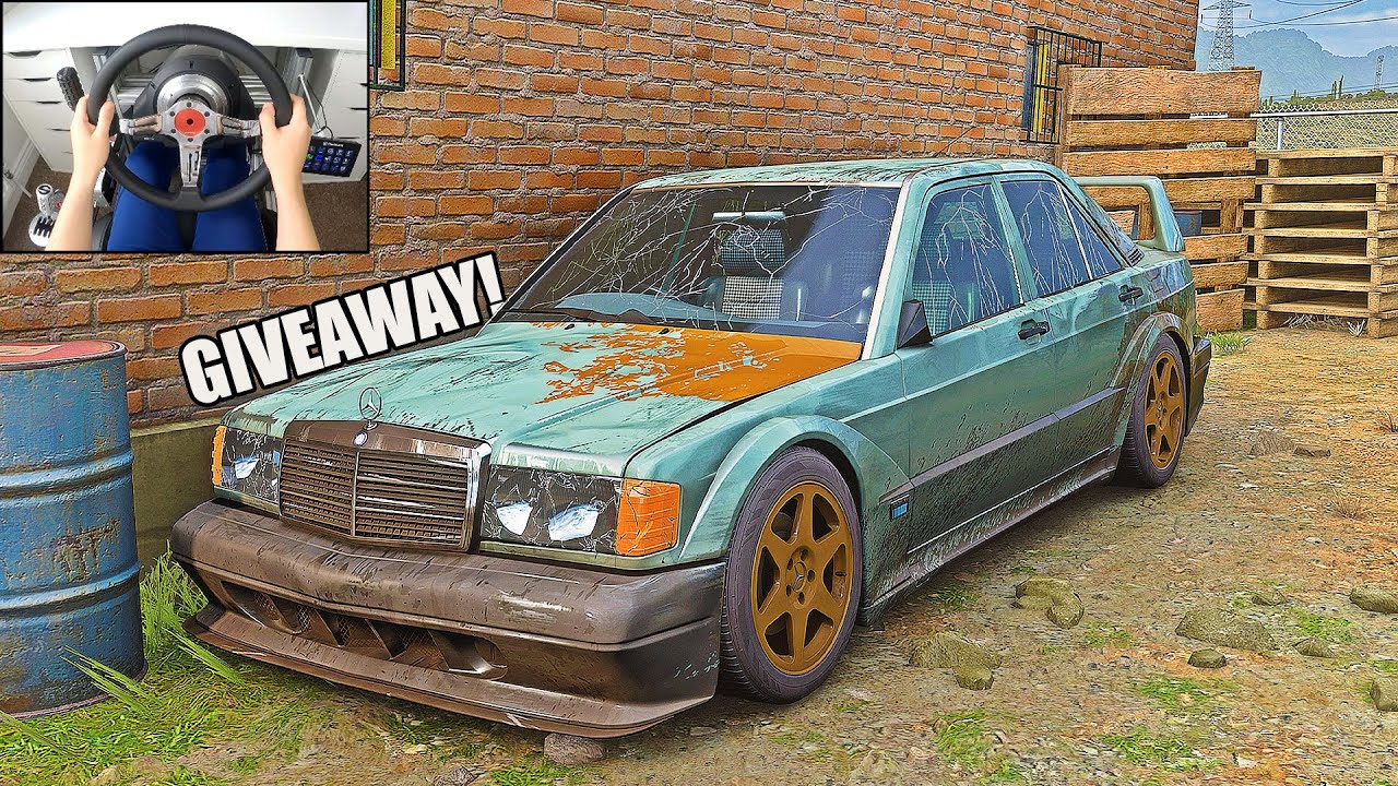 Rebuilding A Mercedes 190E (GIVEAWAY) - Forza Horizon 5 (Steering Wheel + Shifter) Gameplay