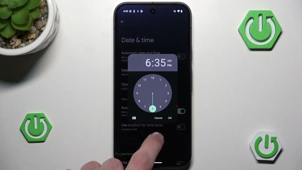 Как изменить настройки даты и времени на GOOGLE Pixel 9a &mdash; ручная настройка времени
