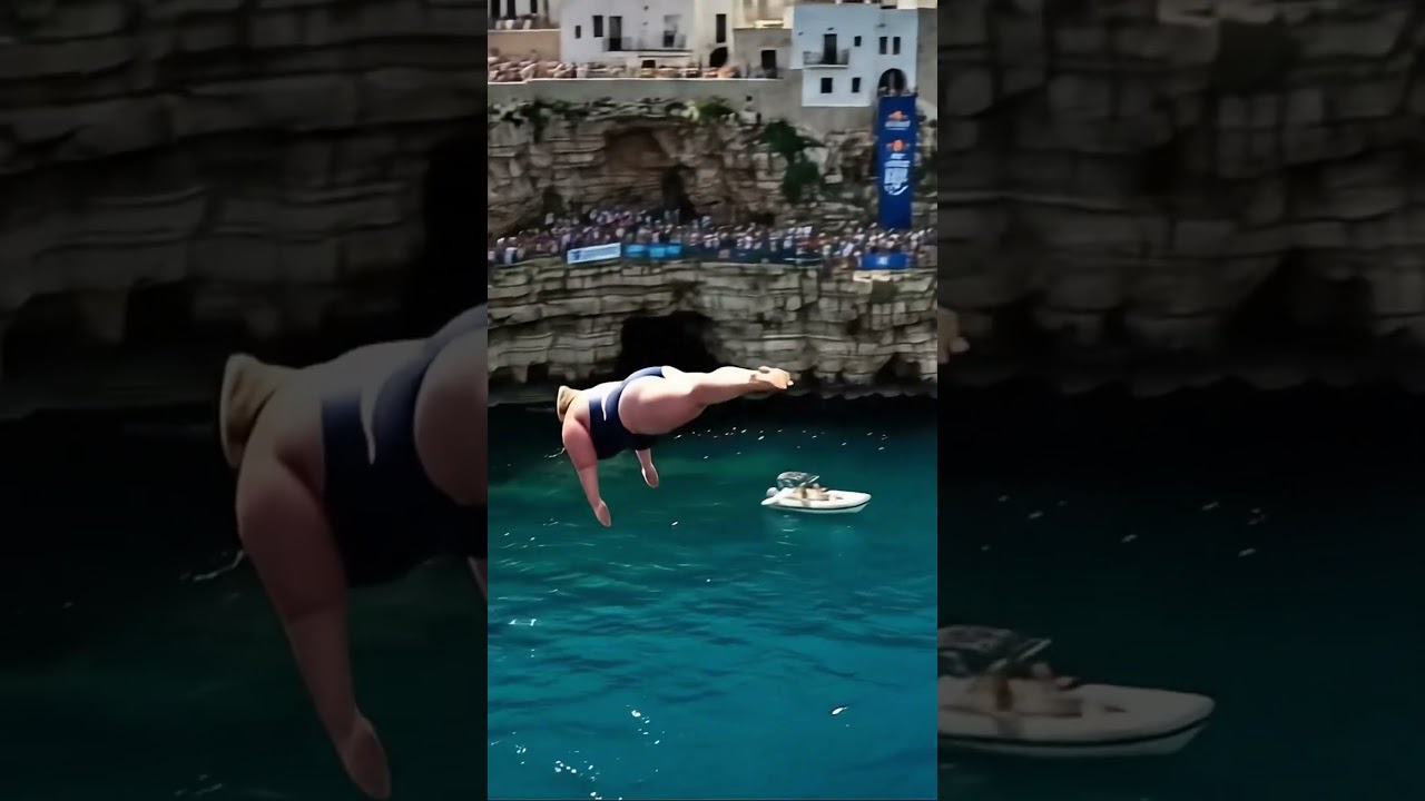 Body in Motion: Realistic AI  by Plus-Size Athlete&rdquo;#redbullcliffdiving  #viral #waterjump #waterpark