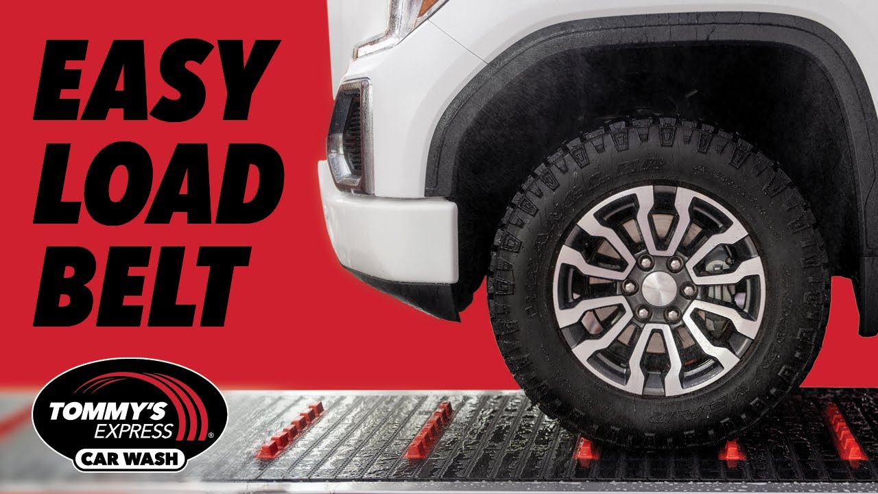 Easy load conveyor belt at Tommy's Express Car Wash