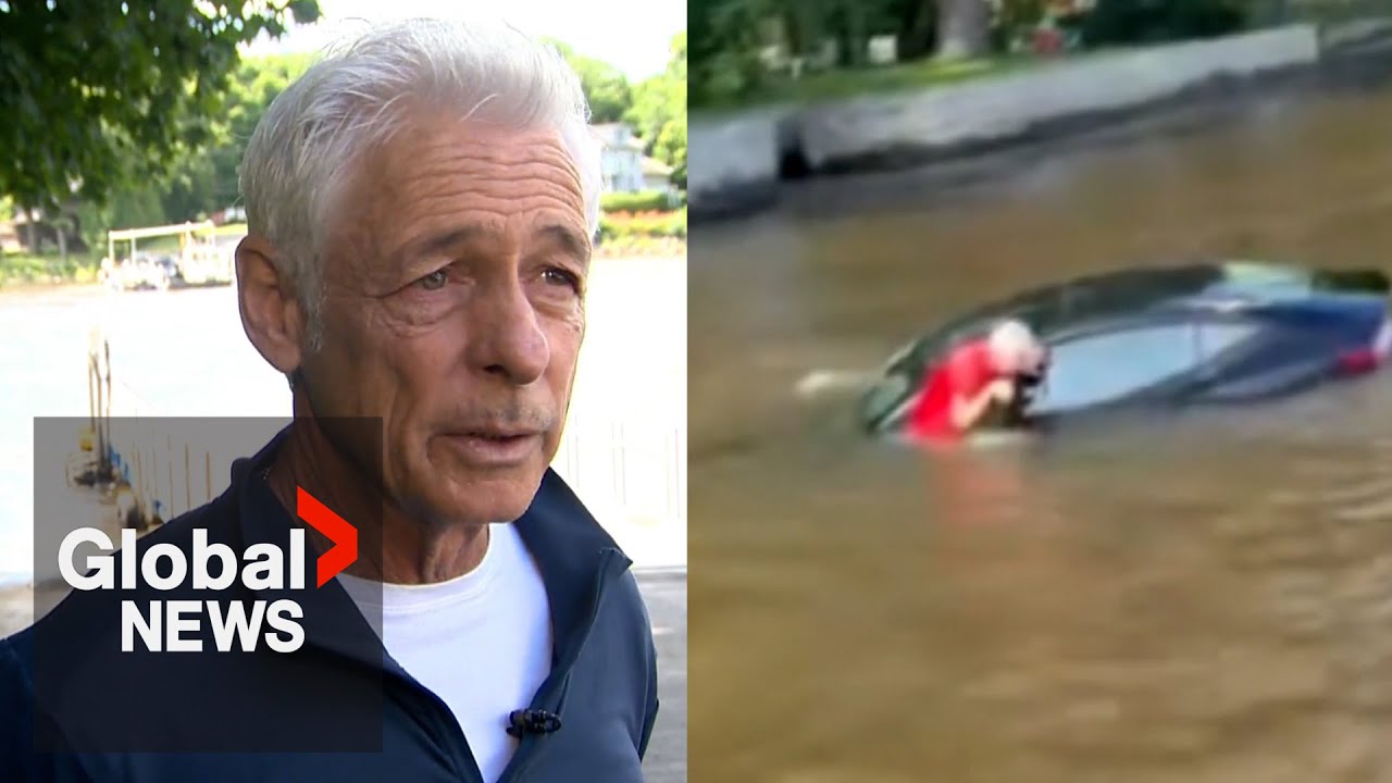 Car plunges off ferry into Quebec river, man credits Tesla feature and lifeguard training
