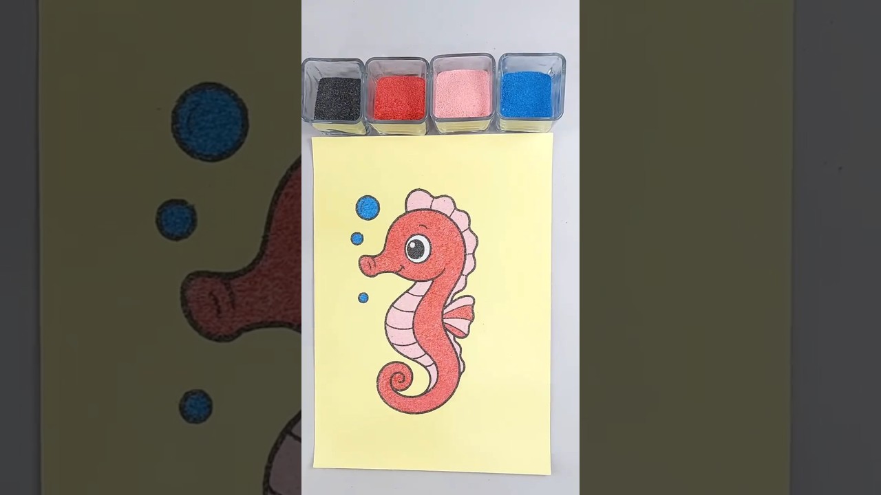 ASMR Seahorse Sand Art 🌊🎨 So Relaxing 