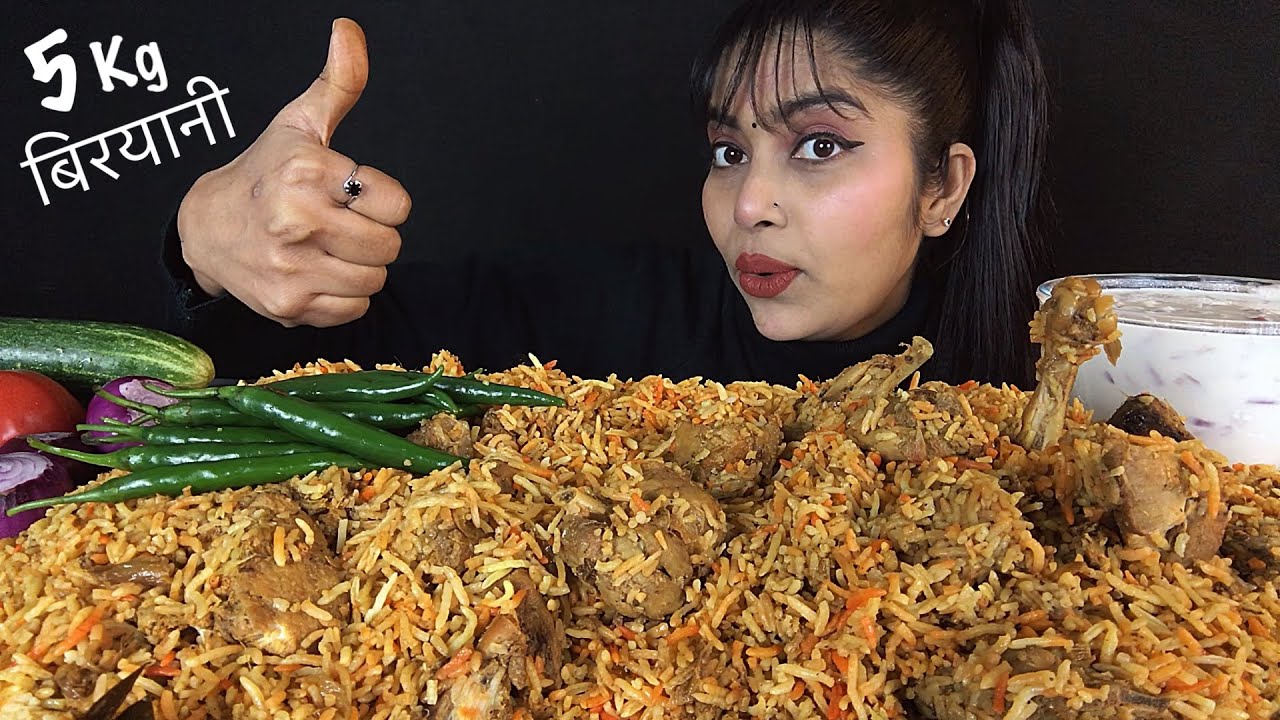 EATING 5 KG HYDERABADI SPICY CHICKEN DUM BIRYANI RAYTA WITH SALAD | BIG BITES ASMR | INDIAN MUKBANG