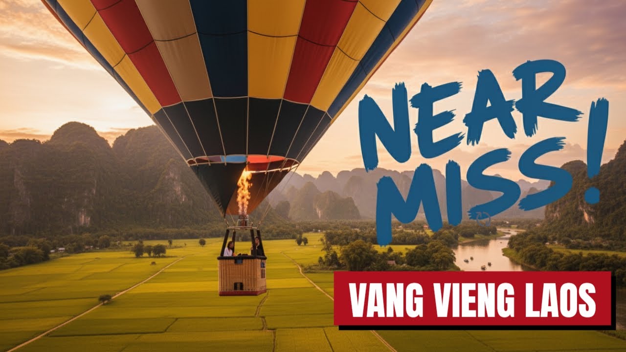 HOT AIR BALLOON CRASH in Laos 😱 | Real Footage from&nbsp;Vang&nbsp;Vieng&nbsp;🎈 Oct 2025
