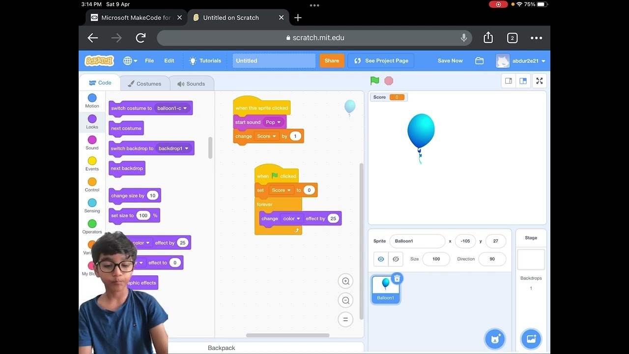 Code With AR | Scratch 3.0 | Pop the balloons | Tutorial | Game