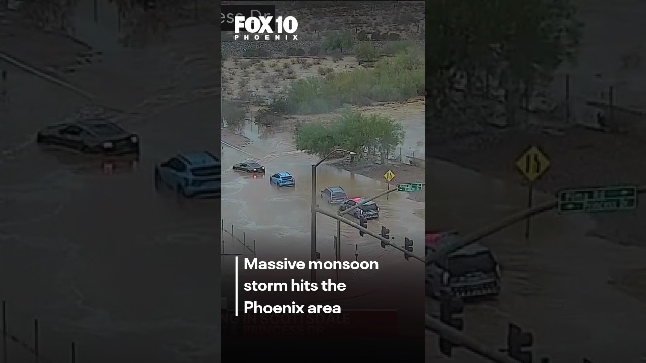 Муссонный шторм затопил оживленные дороги и шоссе в Скоттсдейле | FOX 10 Phoenix