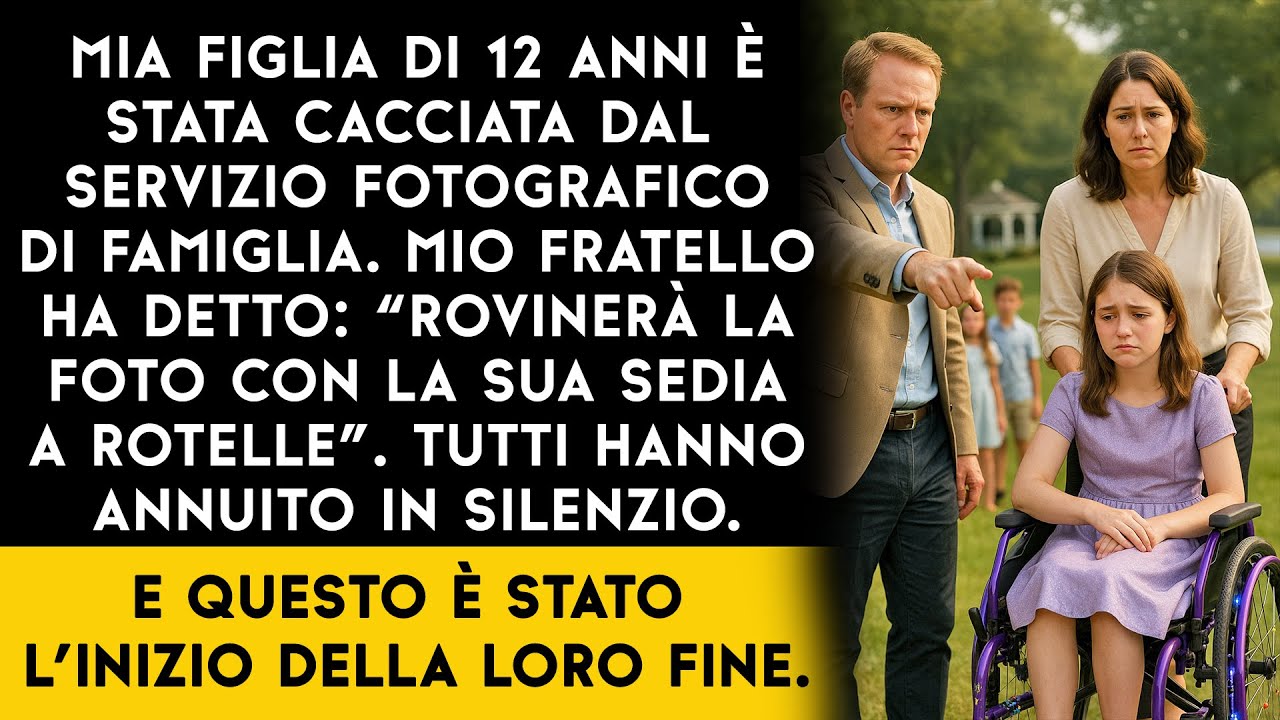 La mia famiglia ha deciso che la sedia a rotelle di mia figlia rovina i loro scatti “perfetti”