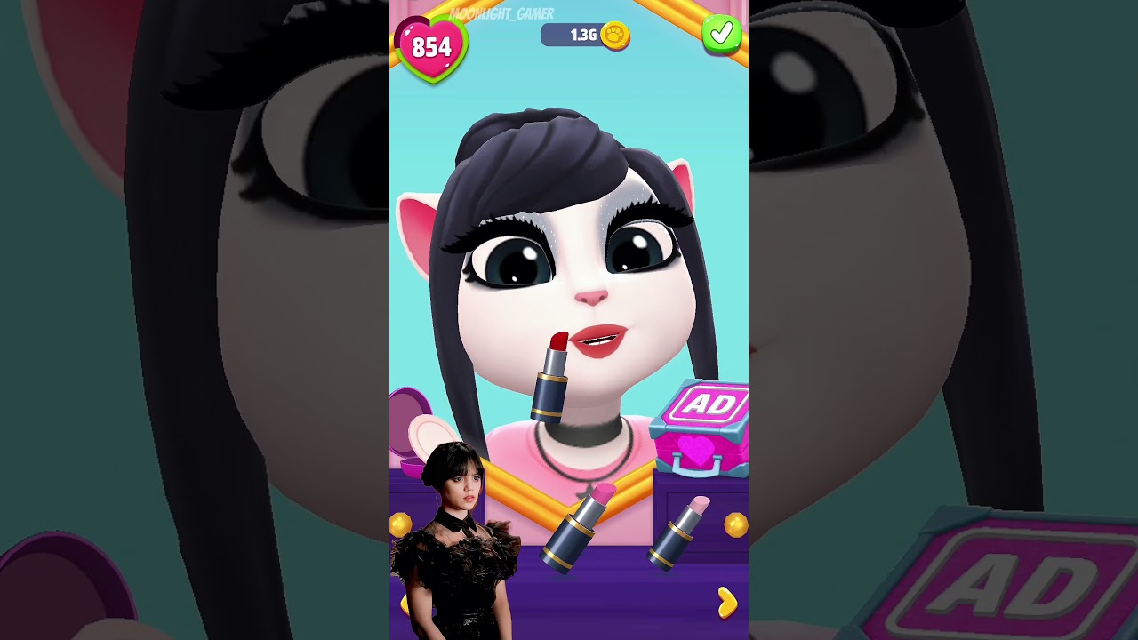 WEDNESDAY Makeover in MY TALKING ANGELA 2 | #shorts #mytalkingangela2 #cosplay #wednesday