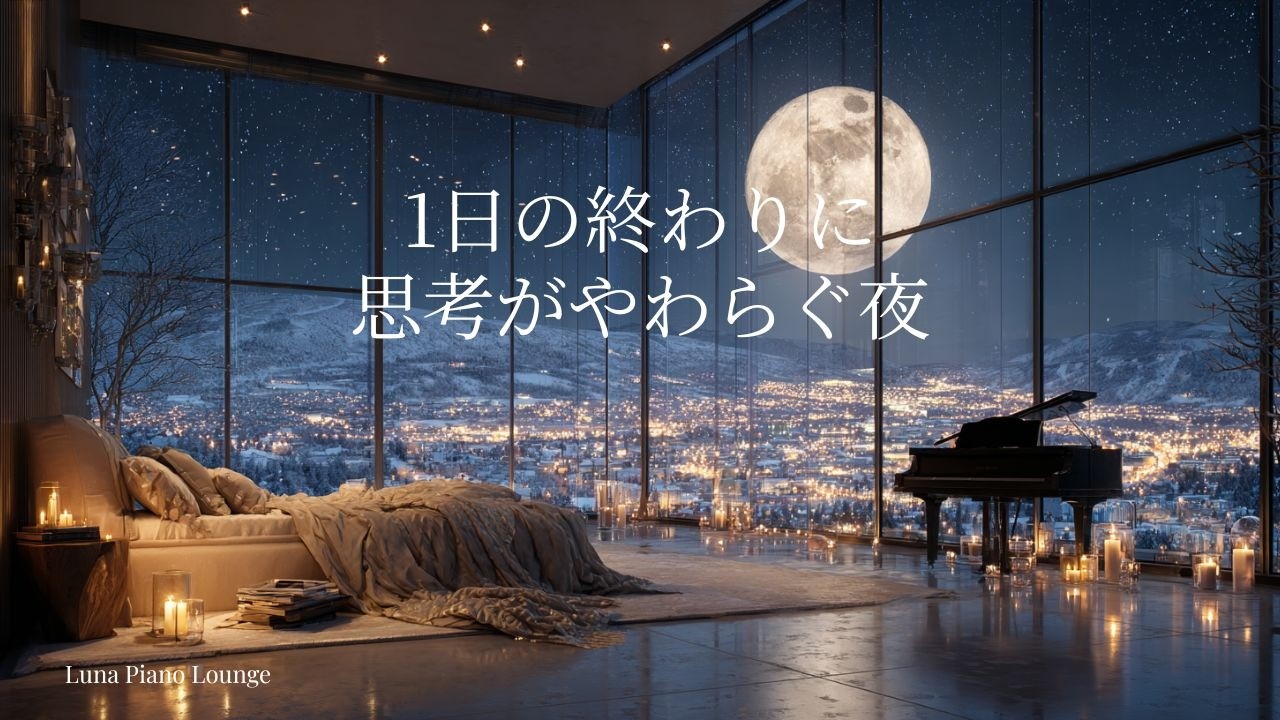 【夜のピアノBGM】1日の終わりに思考がやわらぐ夜｜心を静かに整える癒しの時間｜心をゆっくり整える静かな癒しの時間｜｜自律神経を整える音楽|リラックス音楽｜睡眠用｜ヒーリングミュージック