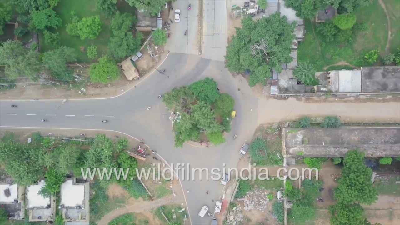 Alwar town in Rajasthan aerial view: pass through here to reach Sariska Tiger Reserve
