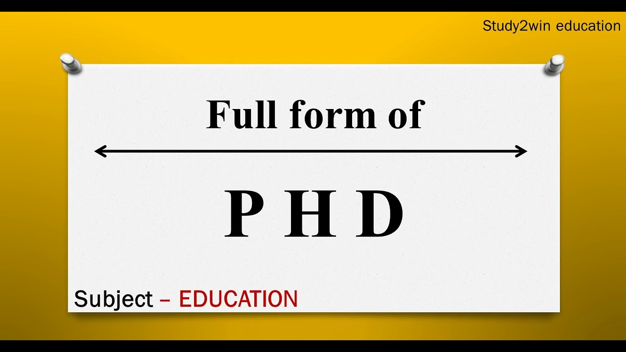 PHD ka full form | Full form of in English  | Subject - EDUCATION
