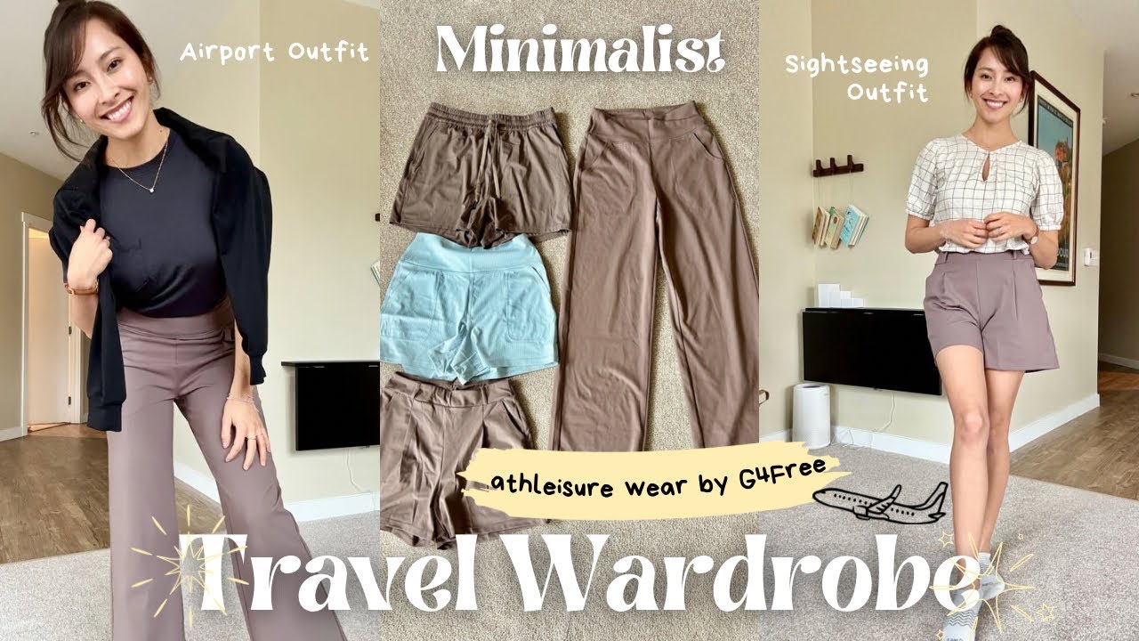 🩳{unboxing}Travel Wardrobe for Minimalists | Airport Outfit | G4Free Athleisure Wear Review✈️