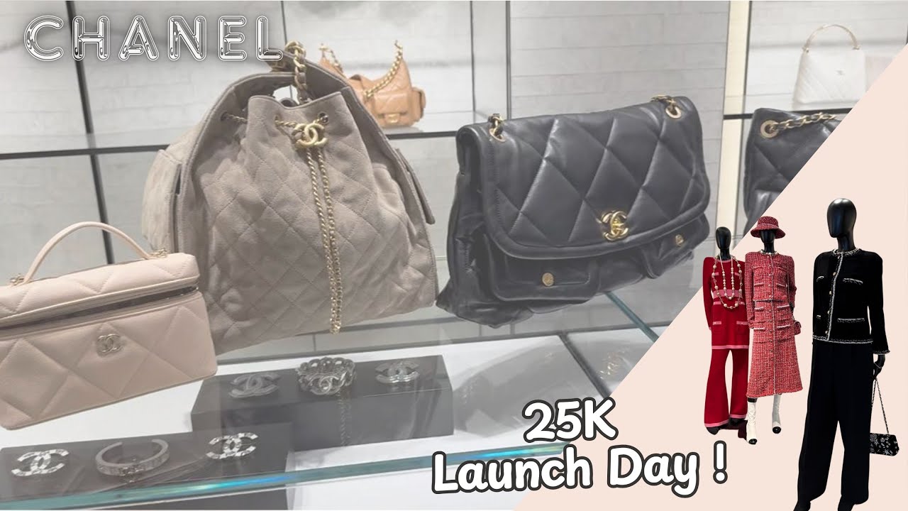 Chanel 25K Launch Day Store Visit 2025 2026 Fall-Winter Bow Bags 25 Bag Suede High Heel Sneakers