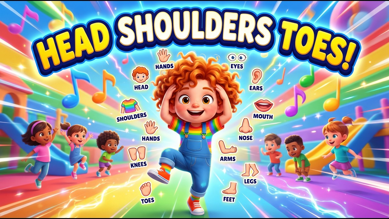 Head, Shoulders, Knees, and Toes 🎵 | @CrazyChamps Nursery Rhymes & Kids Songs for Kids Fun 🎵