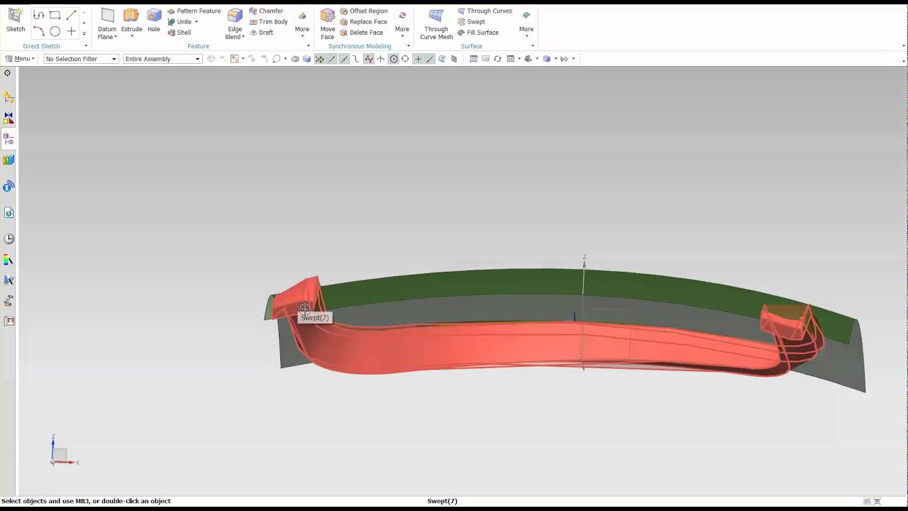 Siemens NX | Swept: 1 Section - 1 Guide