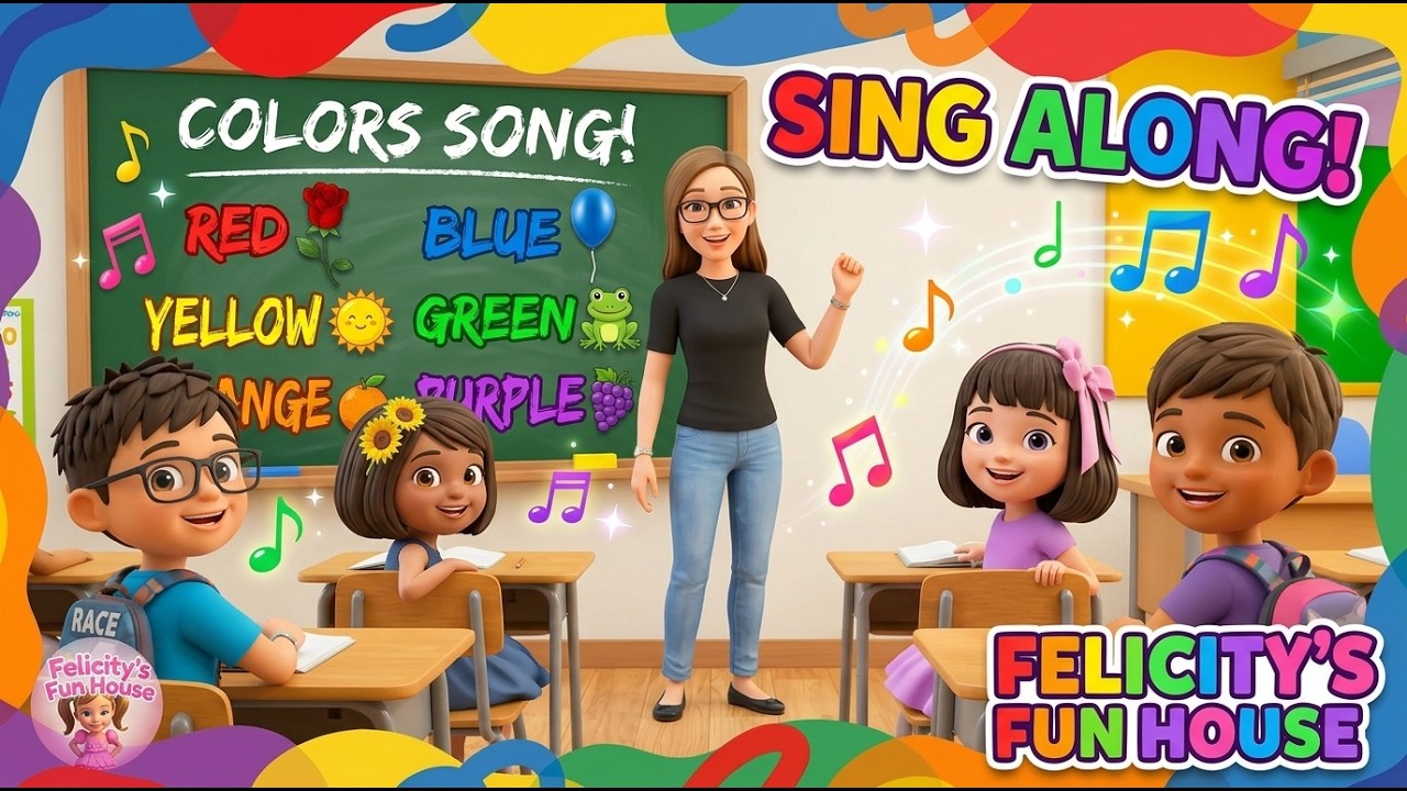 New Colors Song for kids Toddlers Red, Blue, Yellow, Orange, Green, Purple, Black, White, Pink