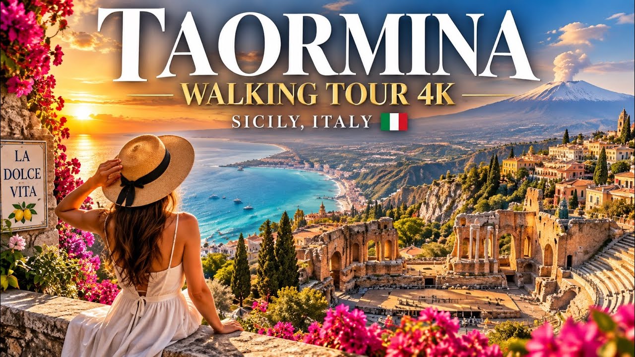 “Taormina, Sicilia 🇮🇹 Walking Tour 2025 | La joya del Mediterráneo”