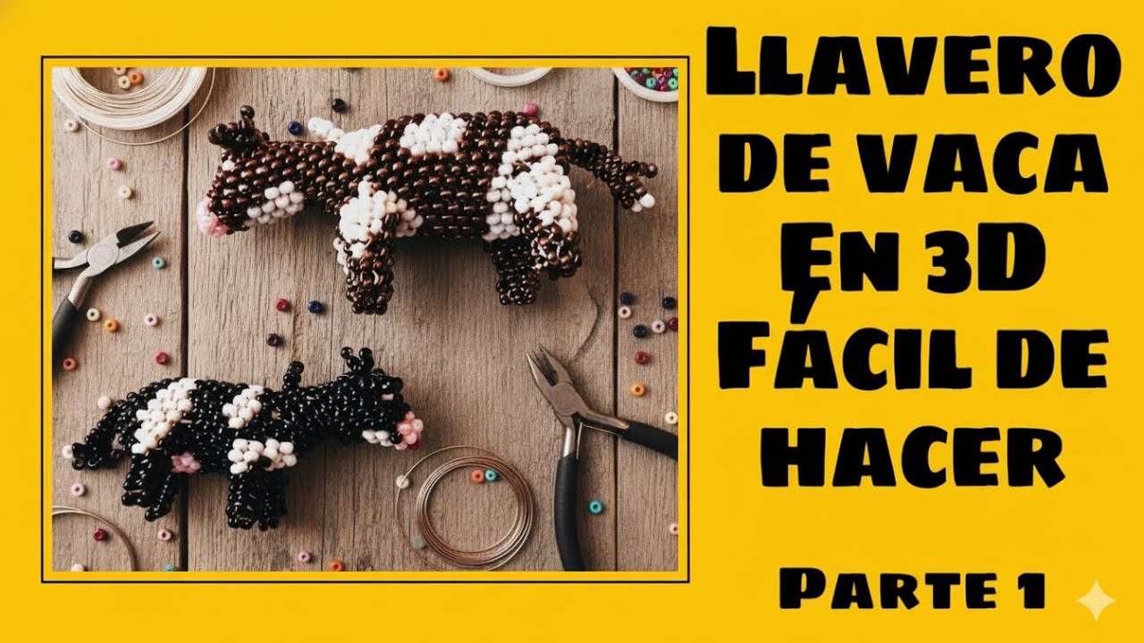 Este llavero de vaca en mostacilla 3D se robó mi corazón