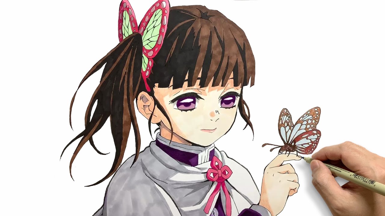 How to draw Kanao Tsuyuri from Demon Slayer I step by step I Easy to draw I draw anime