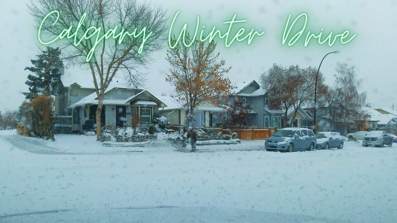 A Drive in A Extreme Cold Weather in Calgary, Alberta