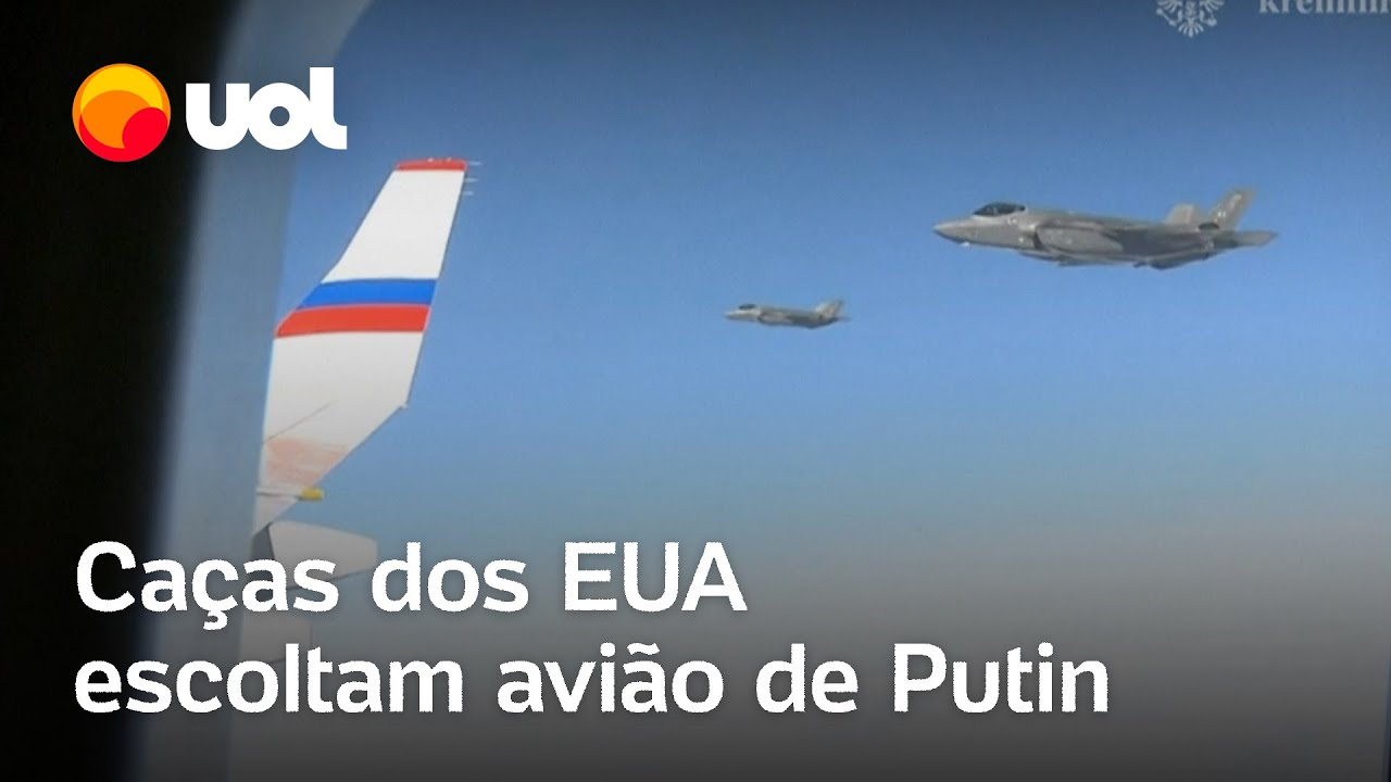 R&uacute;ssia divulga imagens de ca&ccedil;as americanos F-22 escoltando Vladimir Putin; veja v&iacute;deo