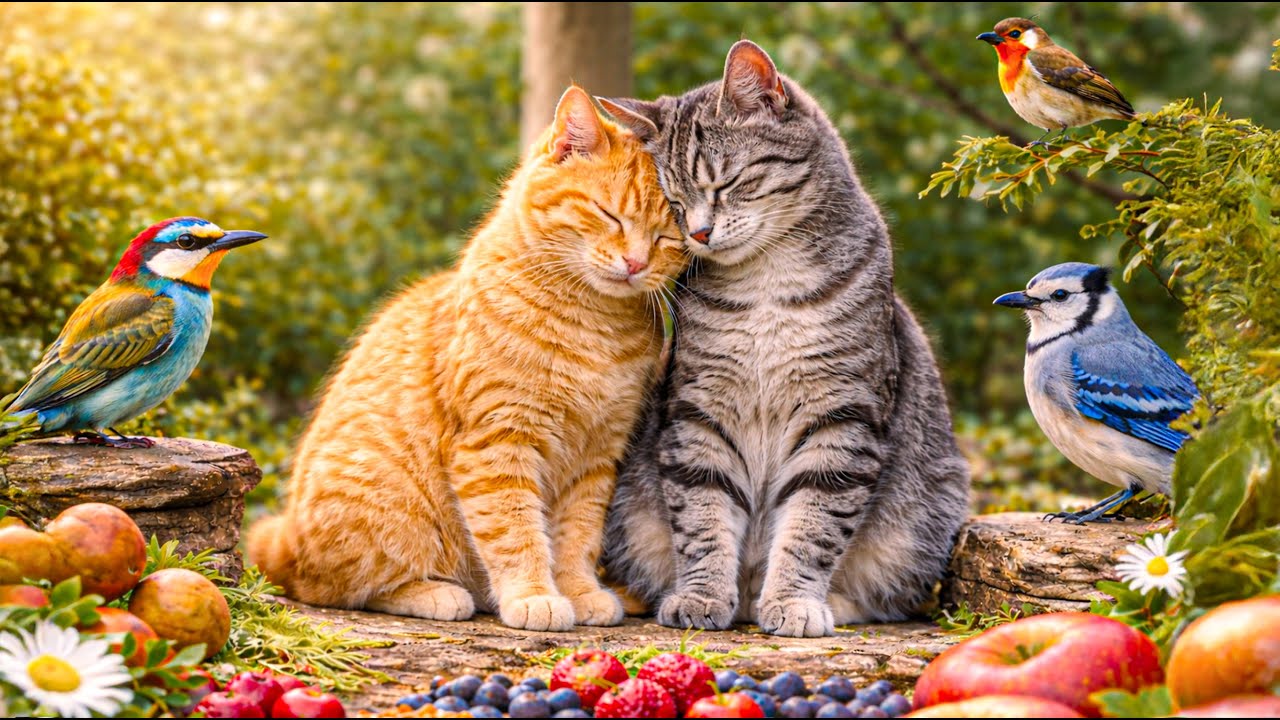 Therapeutic Piano Music for Cats😻 Anti-Anxiety Music for Cats with Natural Sounds ♬Cat TV