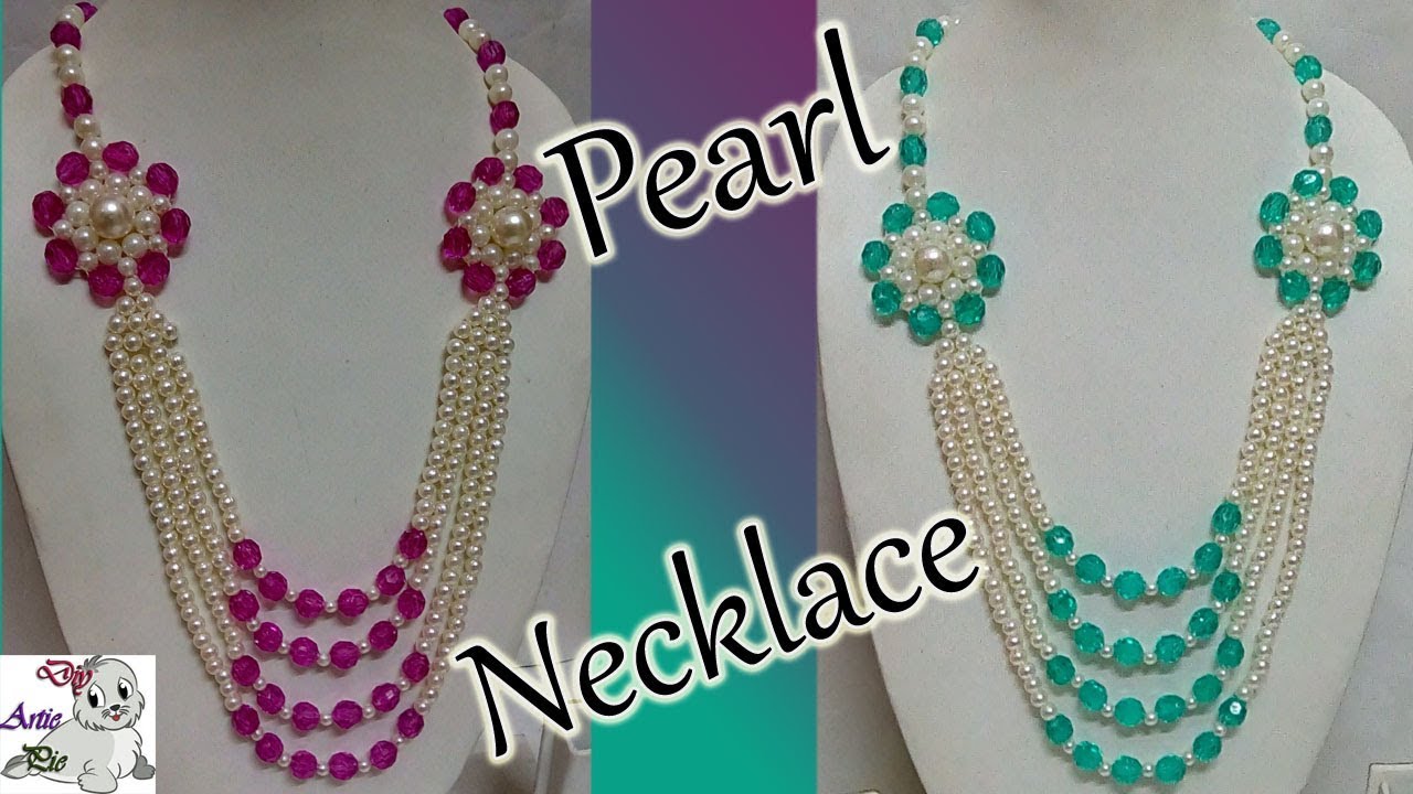 #76 How to Make Pearl Beaded Necklace || Diy || Jewellery Making At Home | 5 minute crafts